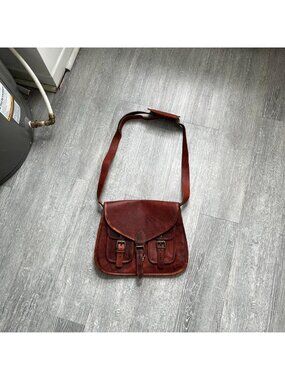 Brown / Burgundy “Komal’s Passion Leather” Genuine Leather Crossbody Bag